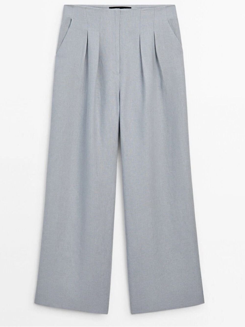 Massimo Dutti 100% Lindn FLOWING TROUSERS WITH DARTS Size 4